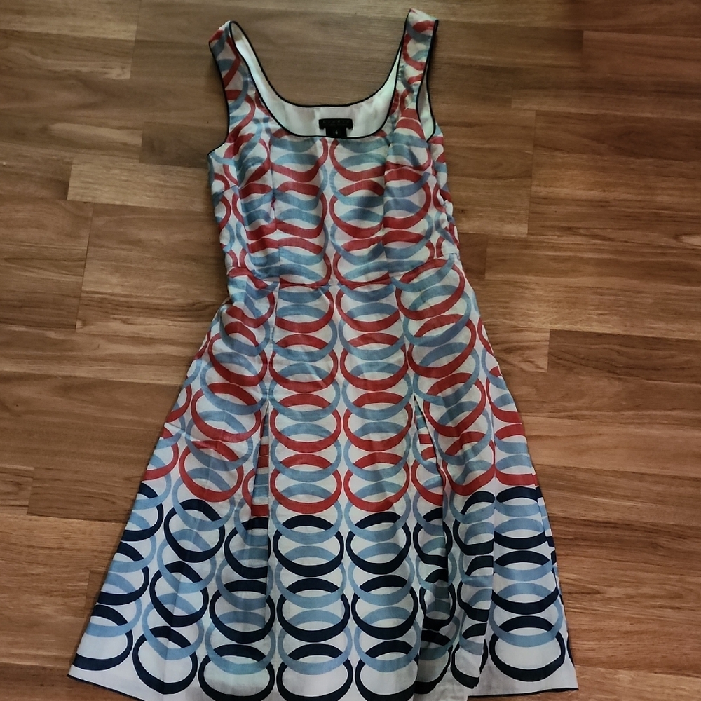 Stylish Red and Blue Patterned Dress